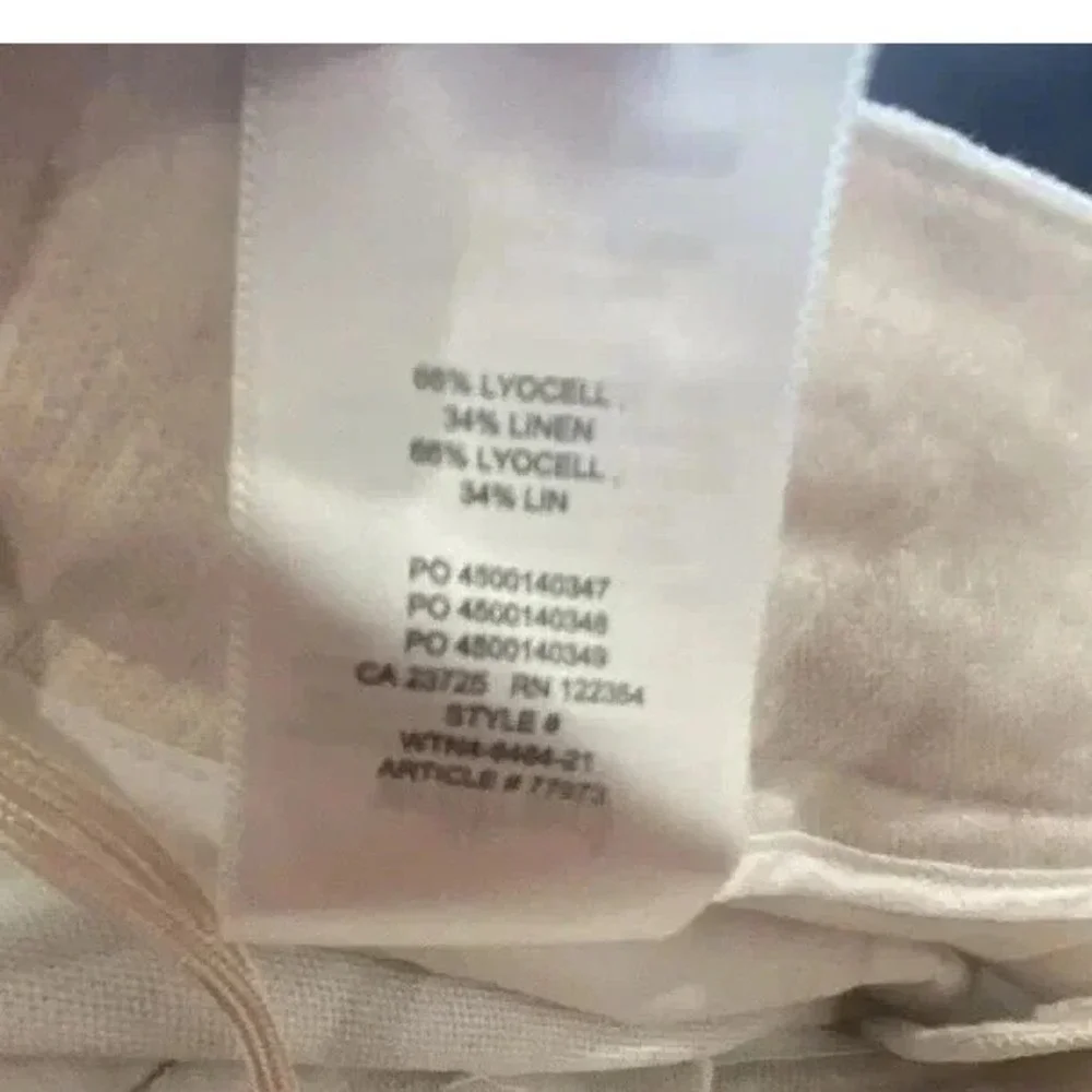 Aritzia Wilfred Allant Ecru Women's Ankle Cuff Pant 12  Buttonfly‎ linen lyocell
